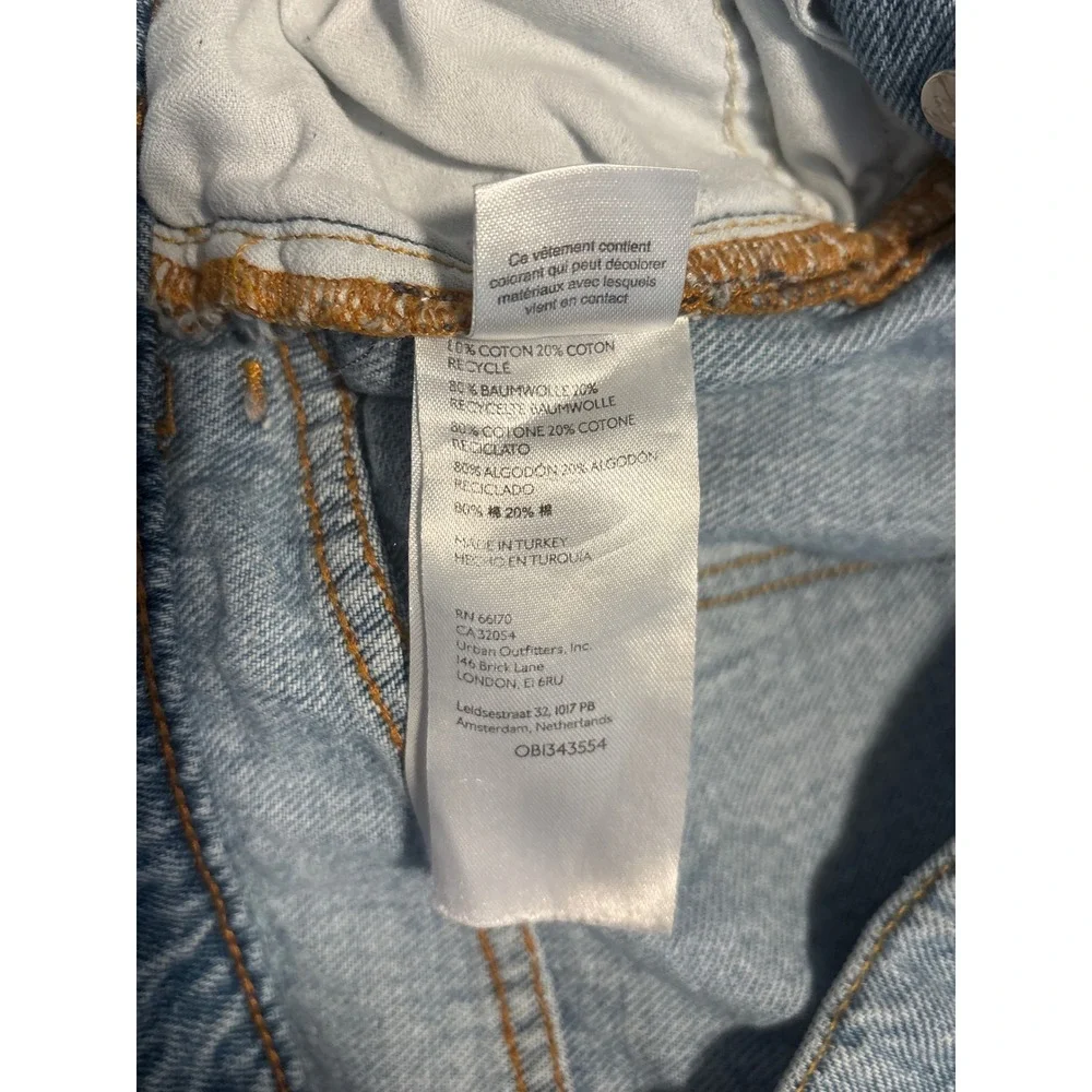 Free People High Rise Straight Wide Leg Split Hem Jeans Vintage Light Wash 30
